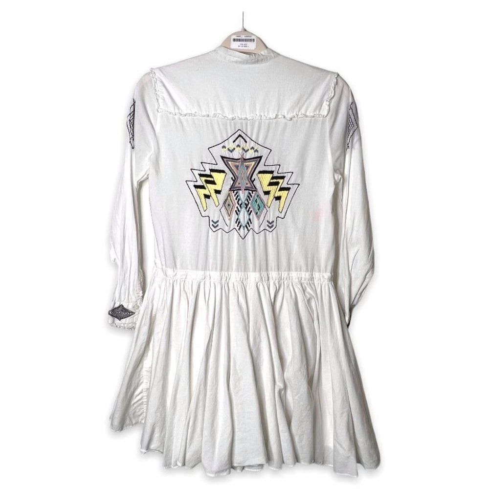 Zadig & Voltaire White Ranil Embroidered Cotton Mini Dress Size S - Picture 5 of 8